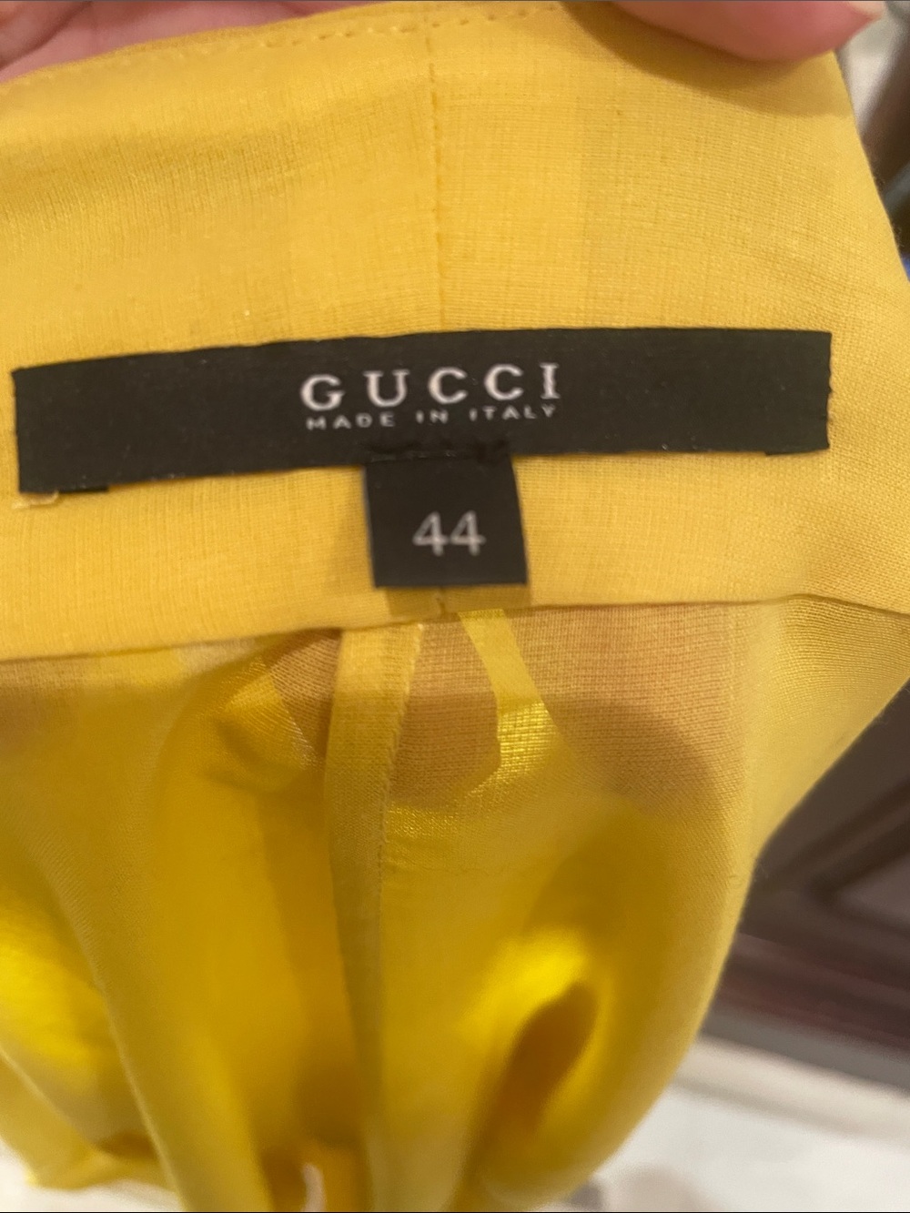 Gucci Bright Yellow Silk-Look Blouse - Picture 5 of 14
